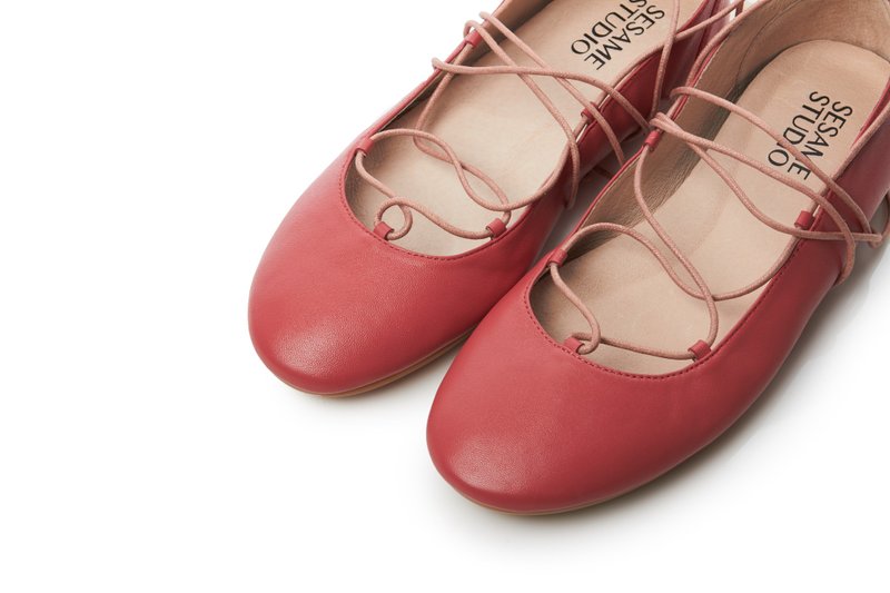 Dancing Woman- 跳舞的女子-真皮休闲女鞋- 珊瑚红 - 女款休闲鞋 - 真皮 粉红色