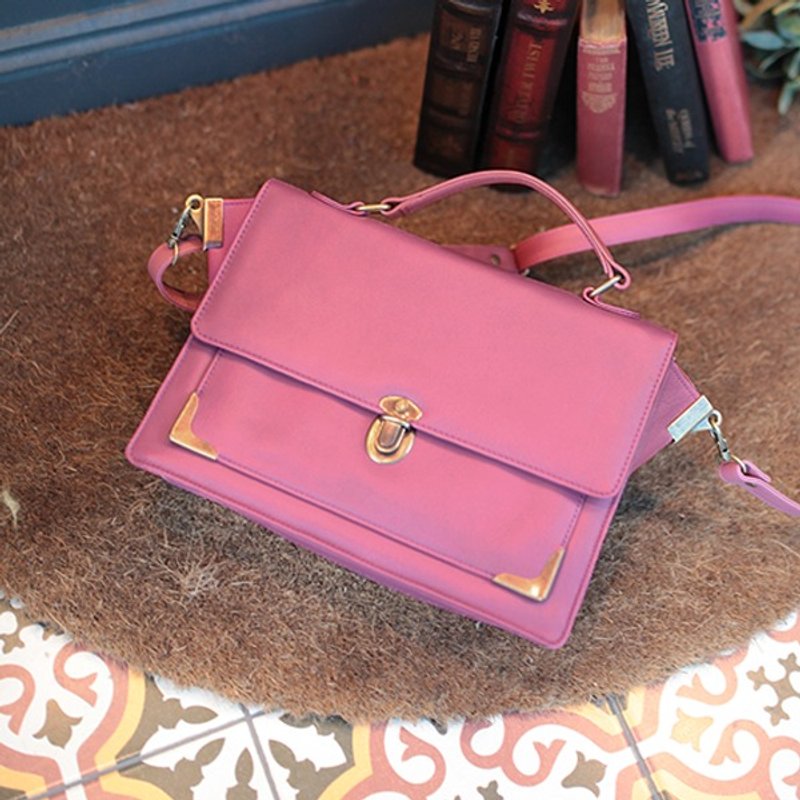 小Cheer全真皮包包-樱花粉 - 侧背包/斜挎包 - 真皮 