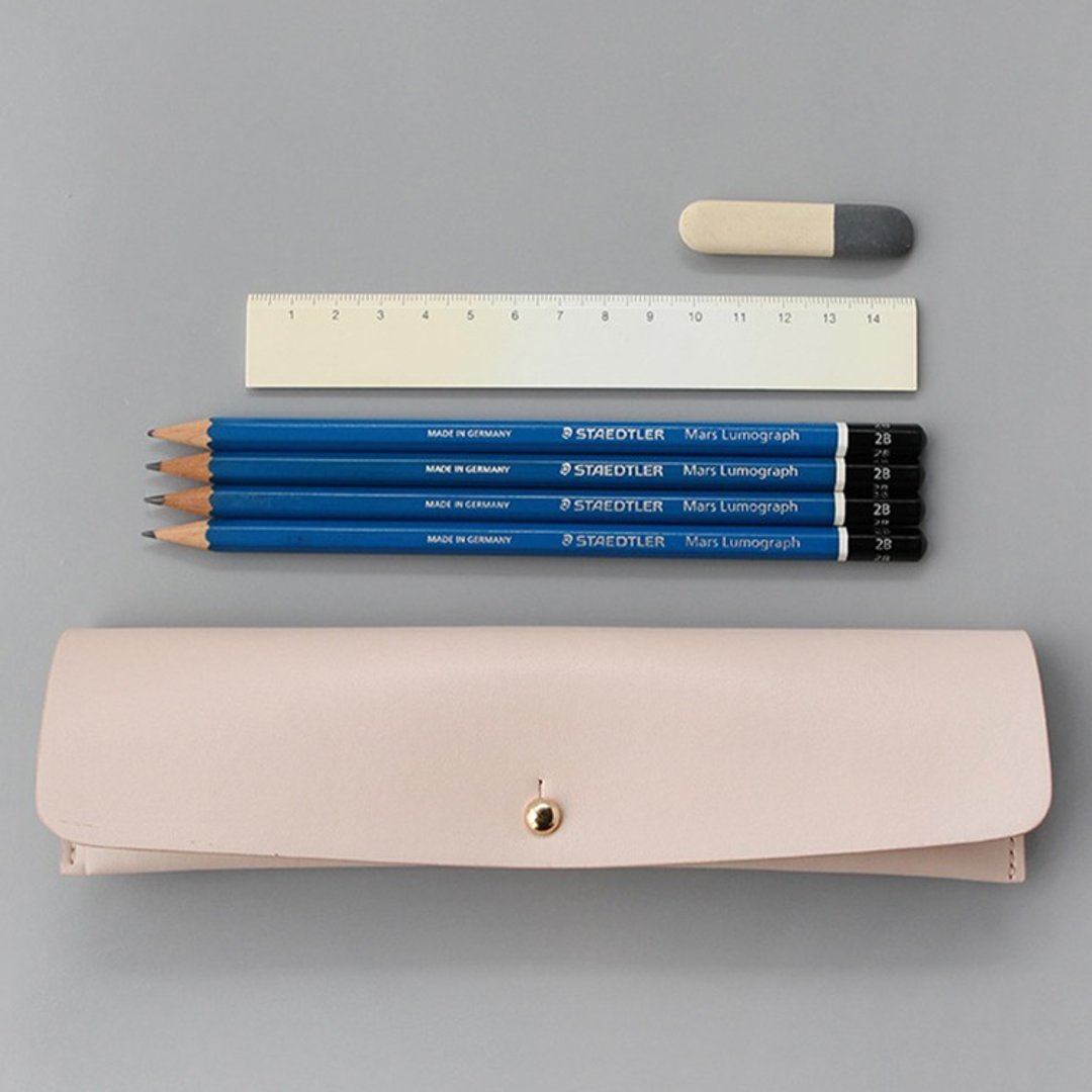 韩国 ithinkso  MILD PEN CASE 皮质迷你收纳笔袋 _ Pink - 笔筒/笔座 - 真皮 粉红色