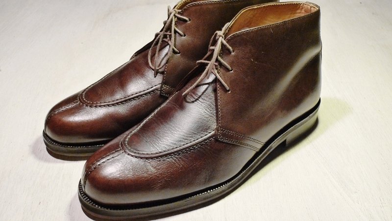 ~后菜园~古着 深棕色素面短靴(尺码男款42-43号可穿) - 男款休闲鞋 - 真皮 咖啡色