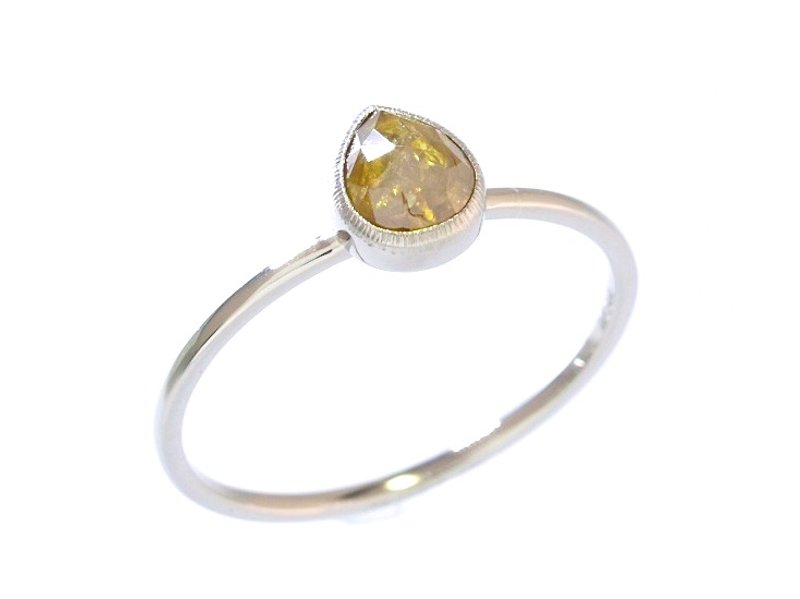 Japan Quality | 0.61ct Natural Diamond Stacking Ring Honey 14K WG - 戒指 - 其他金属 银色