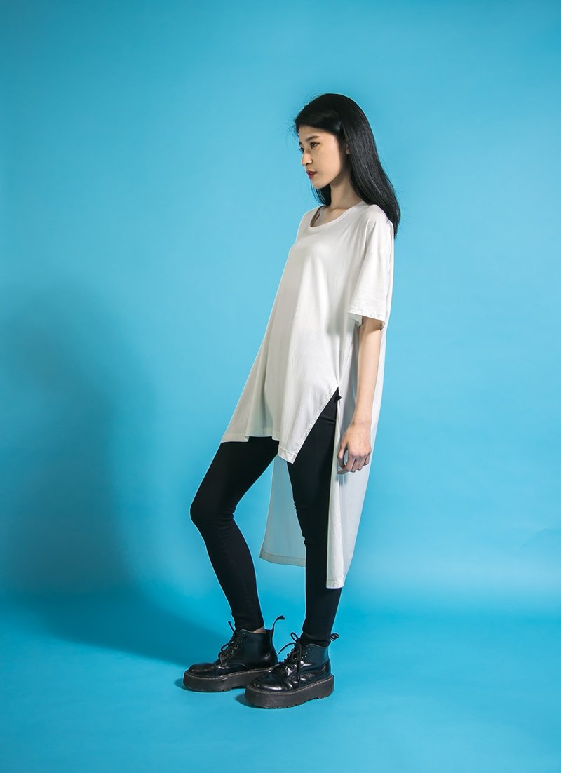 SU:MI said Nano_奈米前短后长上衣_6SF001_白 - 女装上衣 - 棉．麻 白色