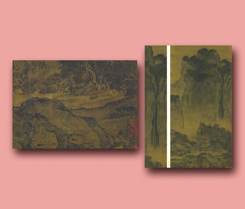 故宫古画明信片 - 卡片/明信片 - 纸 卡其色