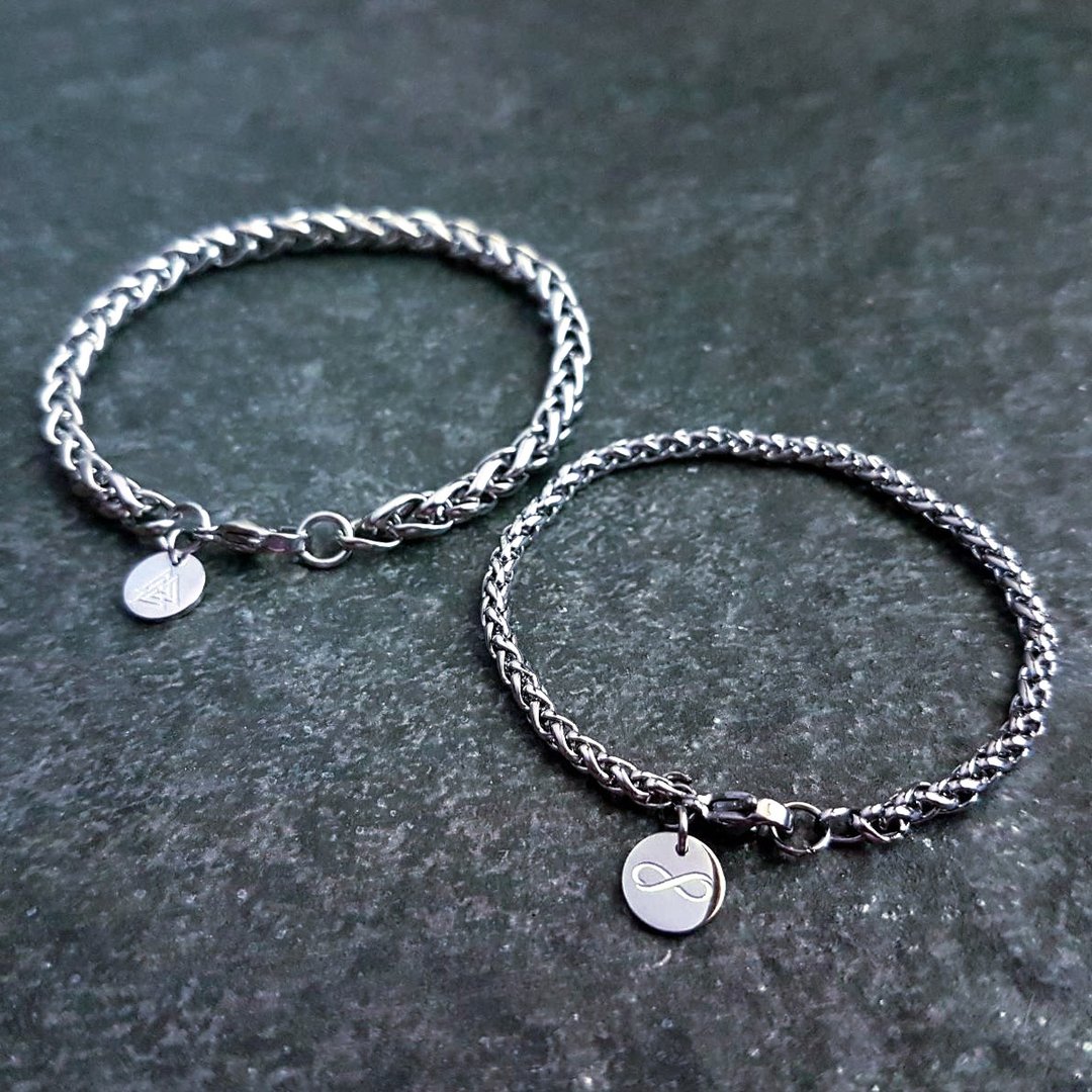 萦绕。3mm/5mm 白钢手链  中性手链 - 手链/手环 - 不锈钢 银色