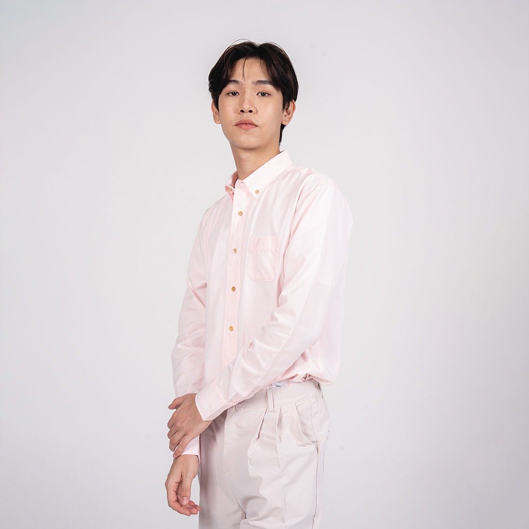 BASIC // pink // men shirt slim fit - 男装衬衫 - 棉 粉红色