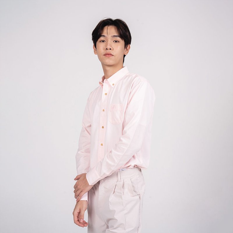 BASIC // pink // men shirt slim fit - 男装衬衫 - 棉．麻 粉红色