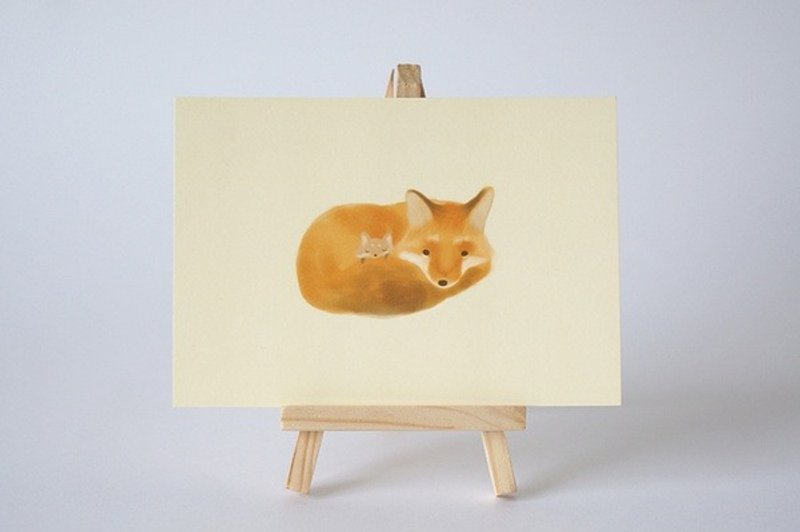 ［独角森林］只有在你身邊我才可以安眠 狐狸母子 - 卡片/明信片 - 纸 