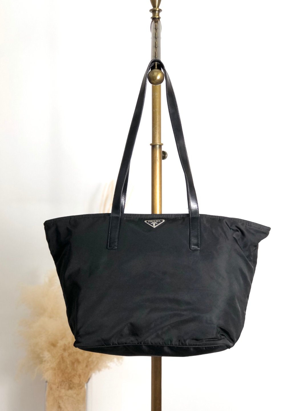 【日本直送 名牌中古包】PRADA 普拉达 托特包 黑色 三角标志 尼龙 vintage 古着 old 28m35x - 手提包/手提袋 - 尼龙 黑色