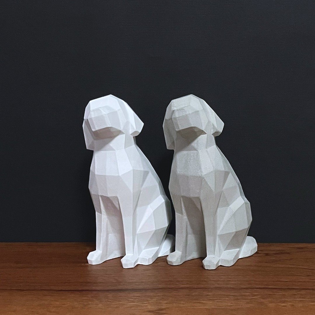 【水泥动物摆饰-狗】Low-poly / 清水模 / 桌上疗愈 / 送礼 - 摆饰 - 水泥 灰色