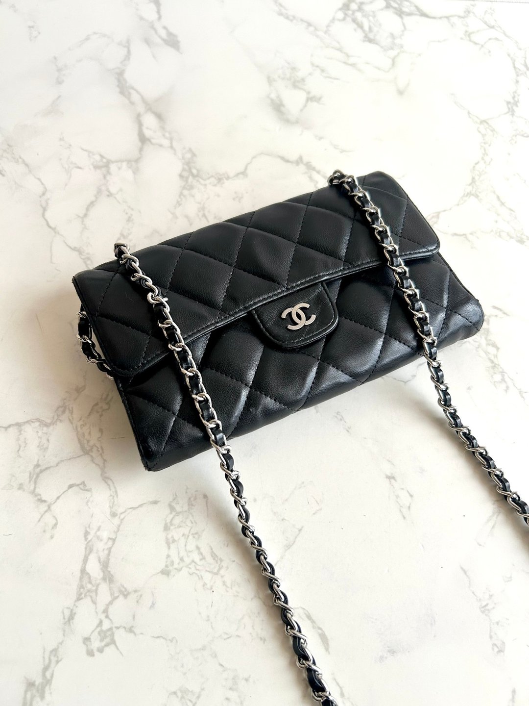 绝版古董包 Chanel 黑色 WOC 皮革包 侧背包 斜背包 中古二手包 长夹 - 侧背包/斜挎包 - 真皮 黑色