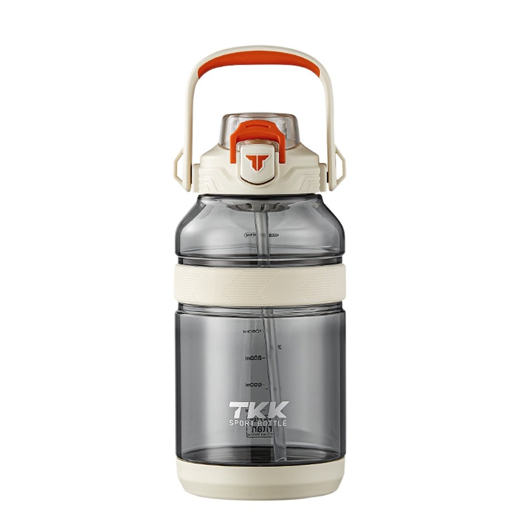 【TKK】美国进口Tritan户外攀峰 手提+背带运动水壶2000ML-电光白 - 水瓶/水壶 - 其他材质 白色