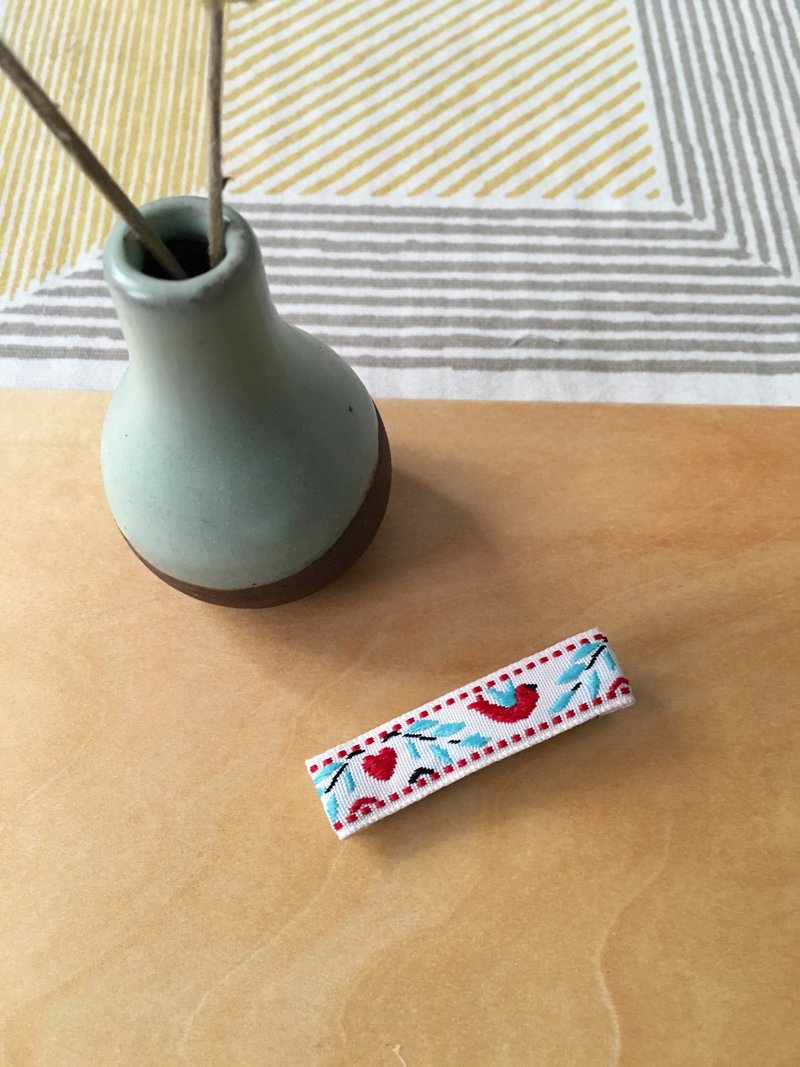 红鸟。全包边宝宝发夹 - 婴儿饰品 - 聚酯纤维 多色