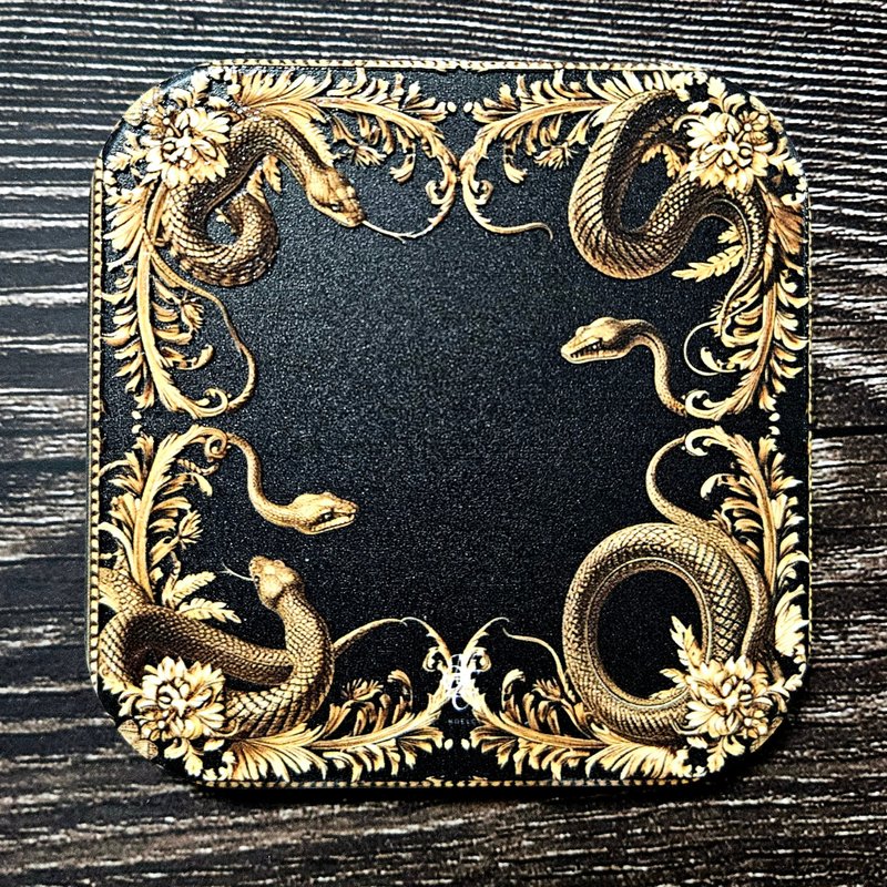 金蛇丛林-晶雕吸水陶瓷杯垫 - 杯垫 - 陶 白色