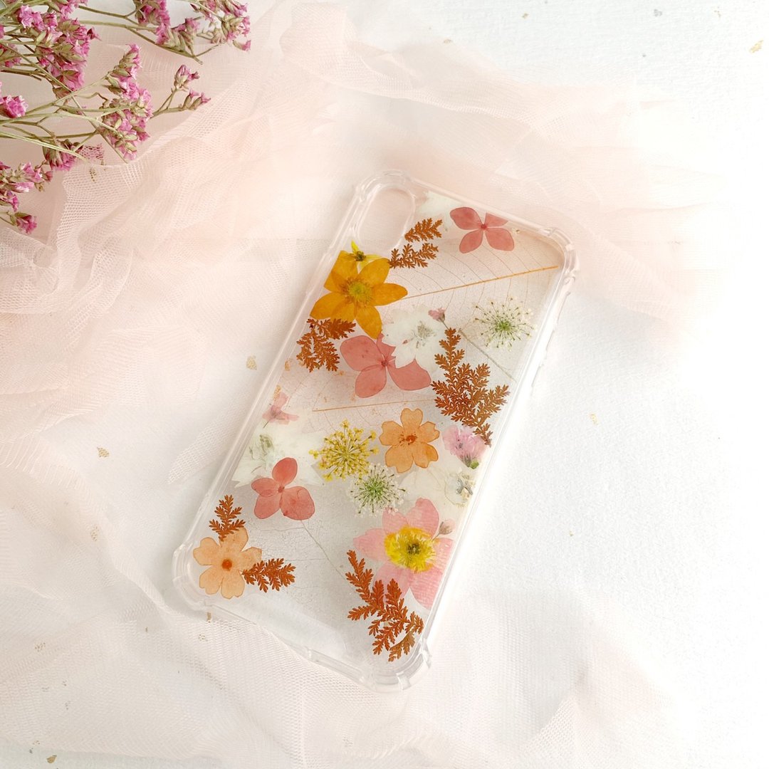 桃芝大橘 压花手机壳 iPhone13 押花手作手机壳 - 手机壳/手机套 - 植物．花 橘色