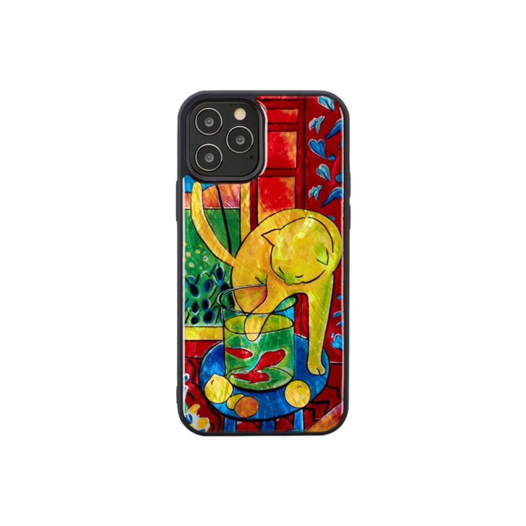 Man&wood iPhone 12 / 12 Pro  天然贝壳 造型保护壳-猫与金鱼 - 手机壳/手机套 - 贝壳 多色