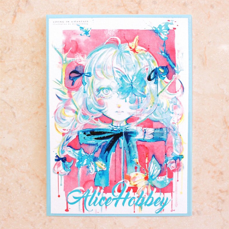 Alice Hobbey 奇幻少女系列  双面水彩插画明信片 Postcard - 卡片/明信片 - 纸 多色