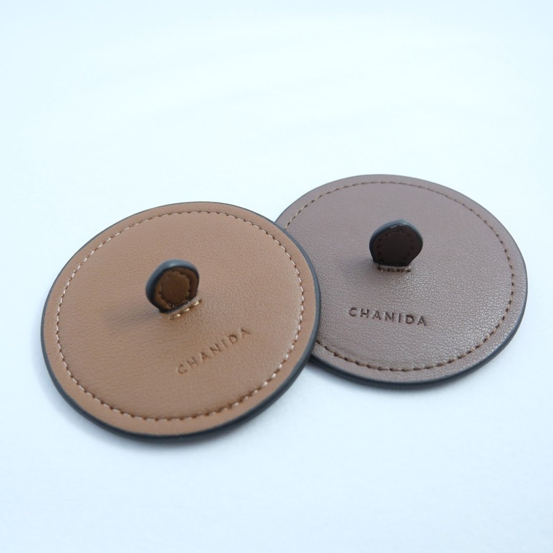 CHANIDA - 真皮烛盖/ Split Leather Candle Lid - 蜡烛/烛台 - 真皮 咖啡色
