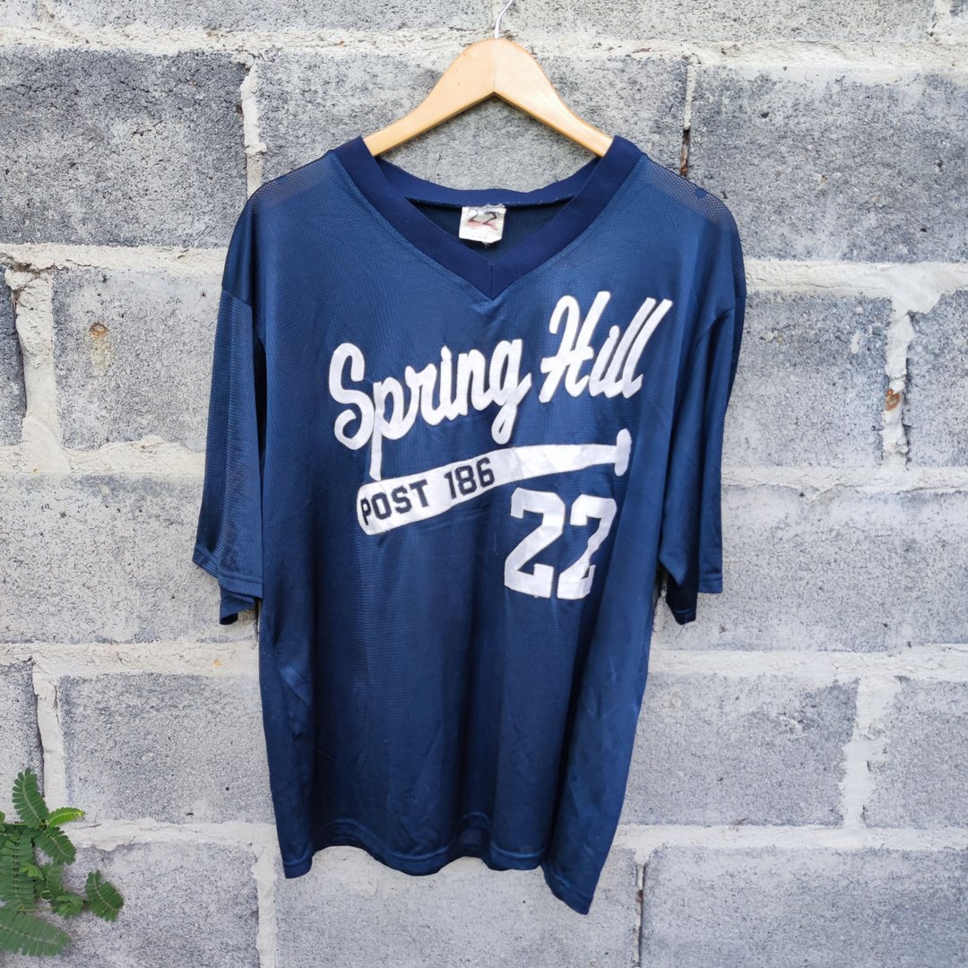 Spring Hill Post 186 复古棒球队队服 Teamwork At - 男装上衣/T 恤 - 其他材质 蓝色