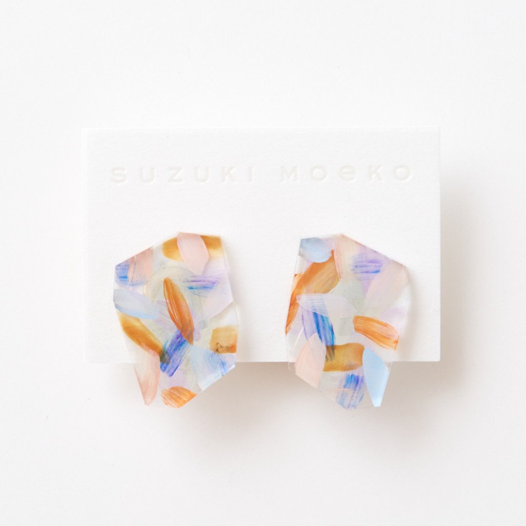 earrings (夾式) - 耳环/耳夹 - 压克力 橘色