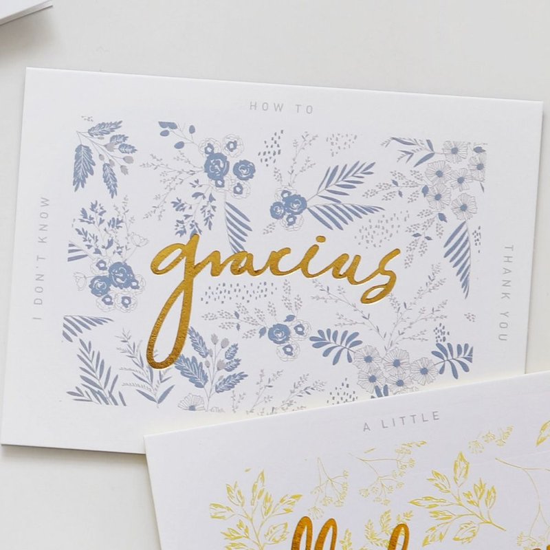 Dailylike-经典时刻折叠小卡片-19 隽蓝-gracias,E2D40549 - 卡片/明信片 - 纸 蓝色