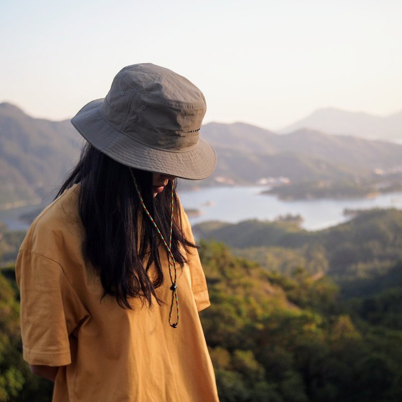 可换风绳渔夫帽 日系透气防水抗UV 帽 户外帽 登山帽(绿) S/M/L码 - 帽子 - 防水材质 绿色