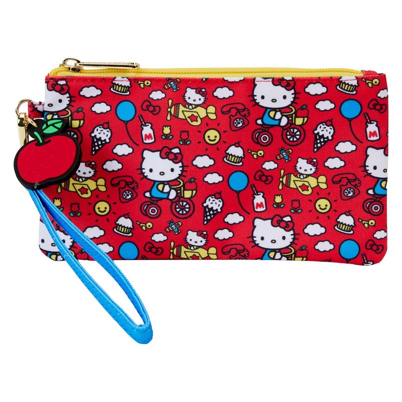 Loungefly Hello Kitty 50周年经典花纹拉链包/收纳小袋 - 化妆包/杂物包 - 尼龙 红色