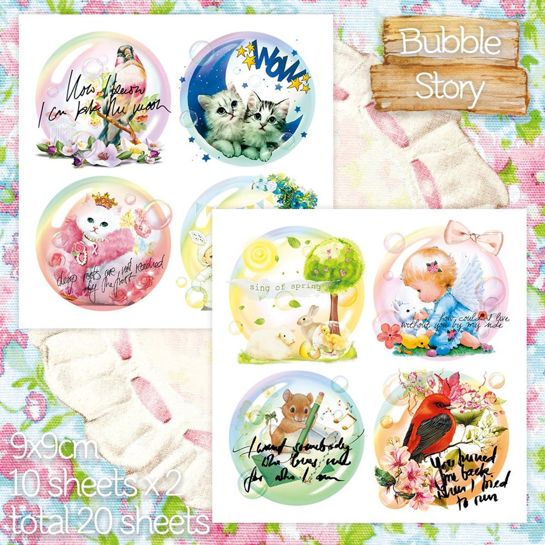 Bubble Story 2types mix (honne market) - 贴纸 - 纸 多色
