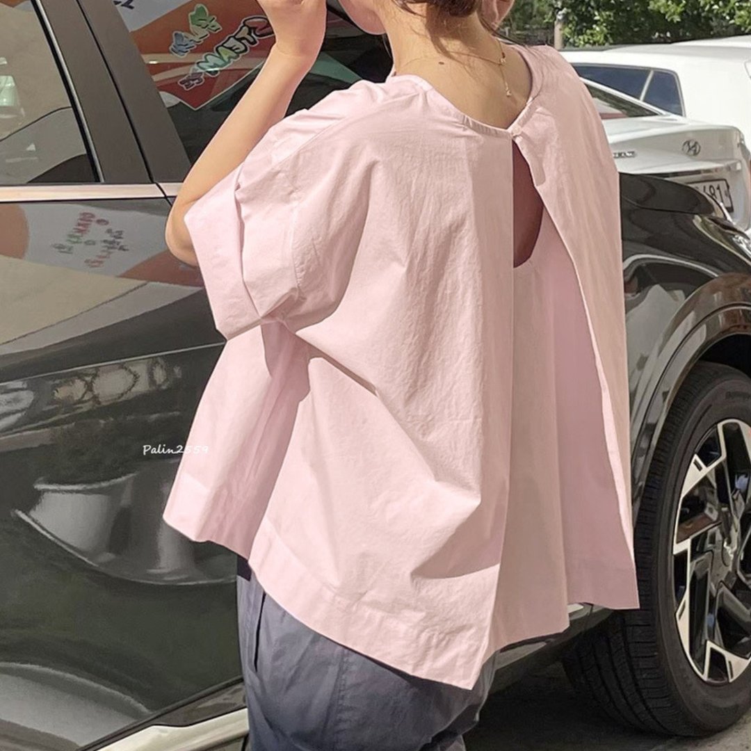 手工纯棉 Oversize 衬衫，后方设计 - 女装衬衫 - 棉 多色