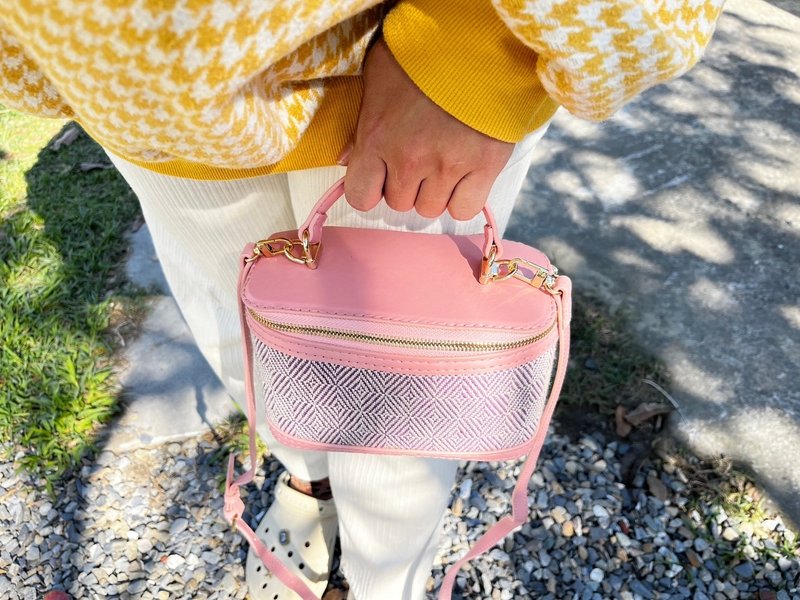 原住民/赛德克族/织布/粉红皮包 - 侧背包/斜挎包 - 其他材质 