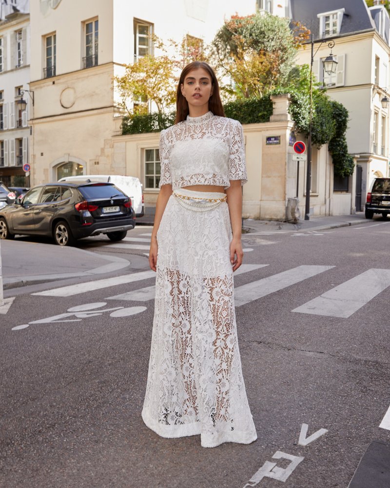 【全新上市】Emilie镂空蕾丝长裙 - 裙子 - 其他人造纤维 白色