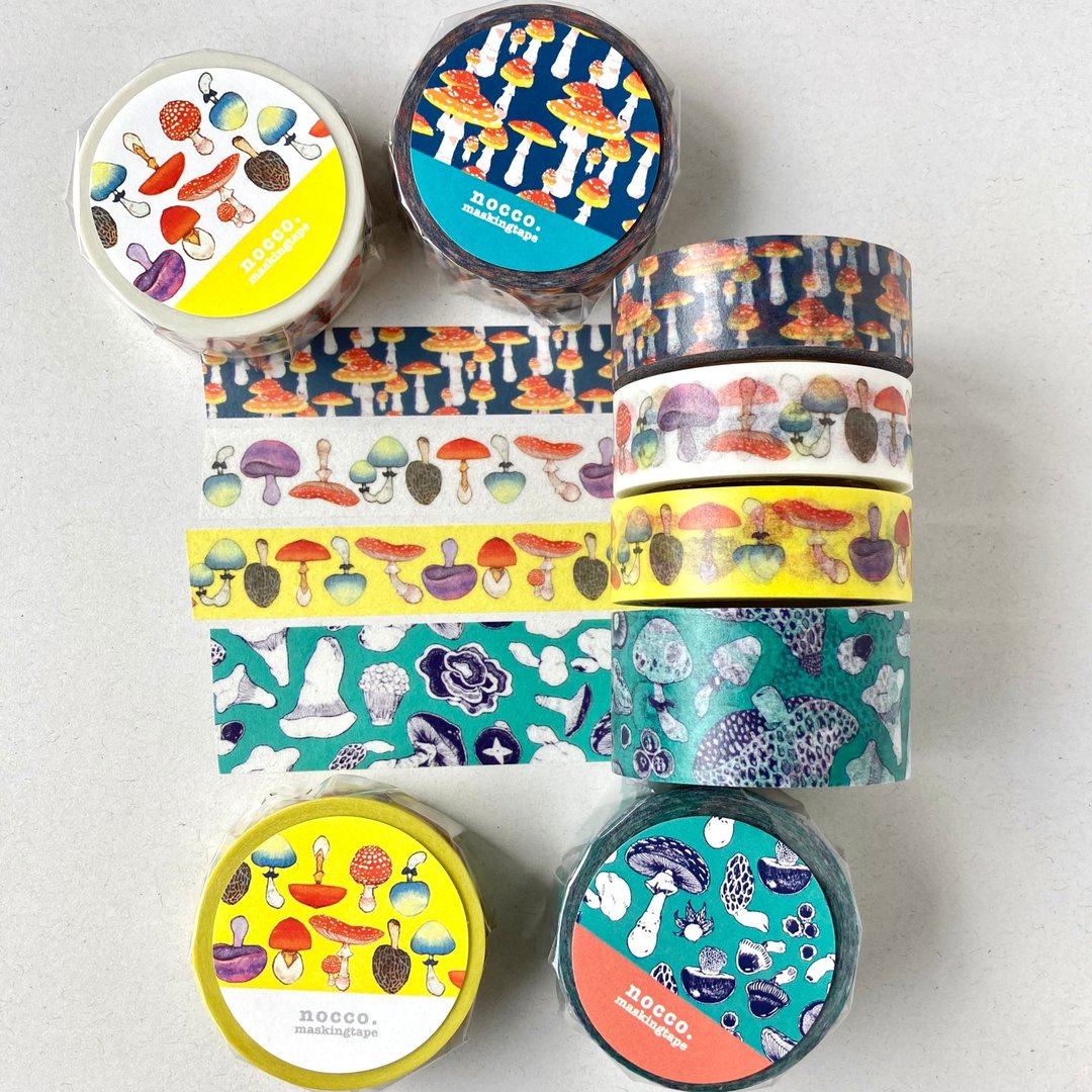 蘑菇和纸胶带组 / original masking tape /  માસ્ટે, 美纹纸胶带, 文房具, 文具, 杂货, 纸制品, 纸胶带, 贴纸 - 纸胶带 - 纸 多色