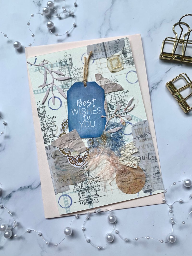 拼贴卡片/祝福卡片/万用卡片/手工卡片_best wishes to you - 卡片/明信片 - 纸 白色