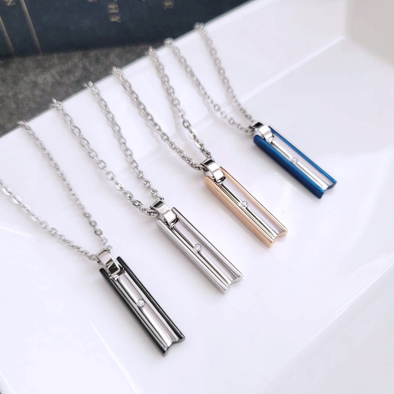 【绝版出清品】信念。长形造型白钢墬饰 墬链 - 项链 - 不锈钢 多色