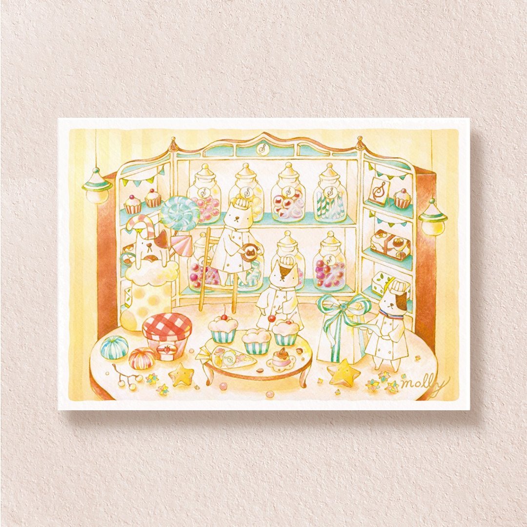 postcard-猫猫料理人糖果屋 - 卡片/明信片 - 纸 多色