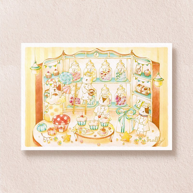postcard-猫猫料理人糖果屋 - 卡片/明信片 - 纸 多色