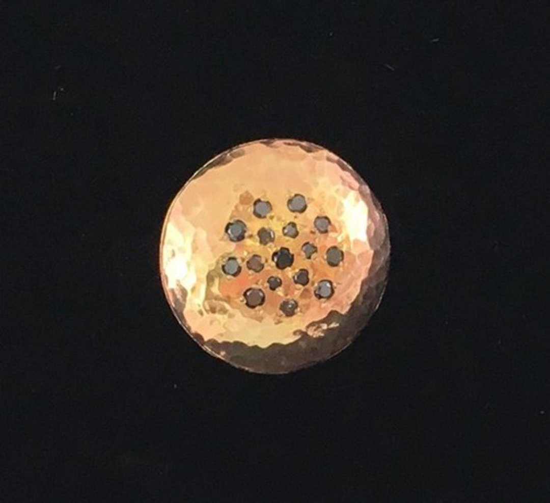 * Ultra-luxury Anpan * Black Diamond Brass Forged Pin Badge / Titac - 胸针 - 其他金属 