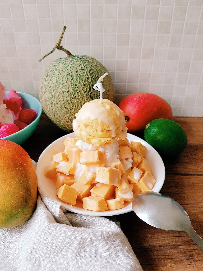 芒果冰蜡烛 - 蜡烛/烛台 - 蜡 黄色