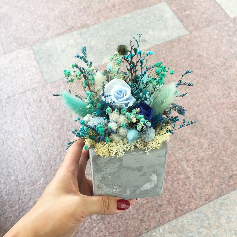 //Loft style// 蒂芬妮蓝干燥花束 / 店面摆饰 办公小物 拍摄道具 - 干燥花/捧花 - 植物．花 蓝色