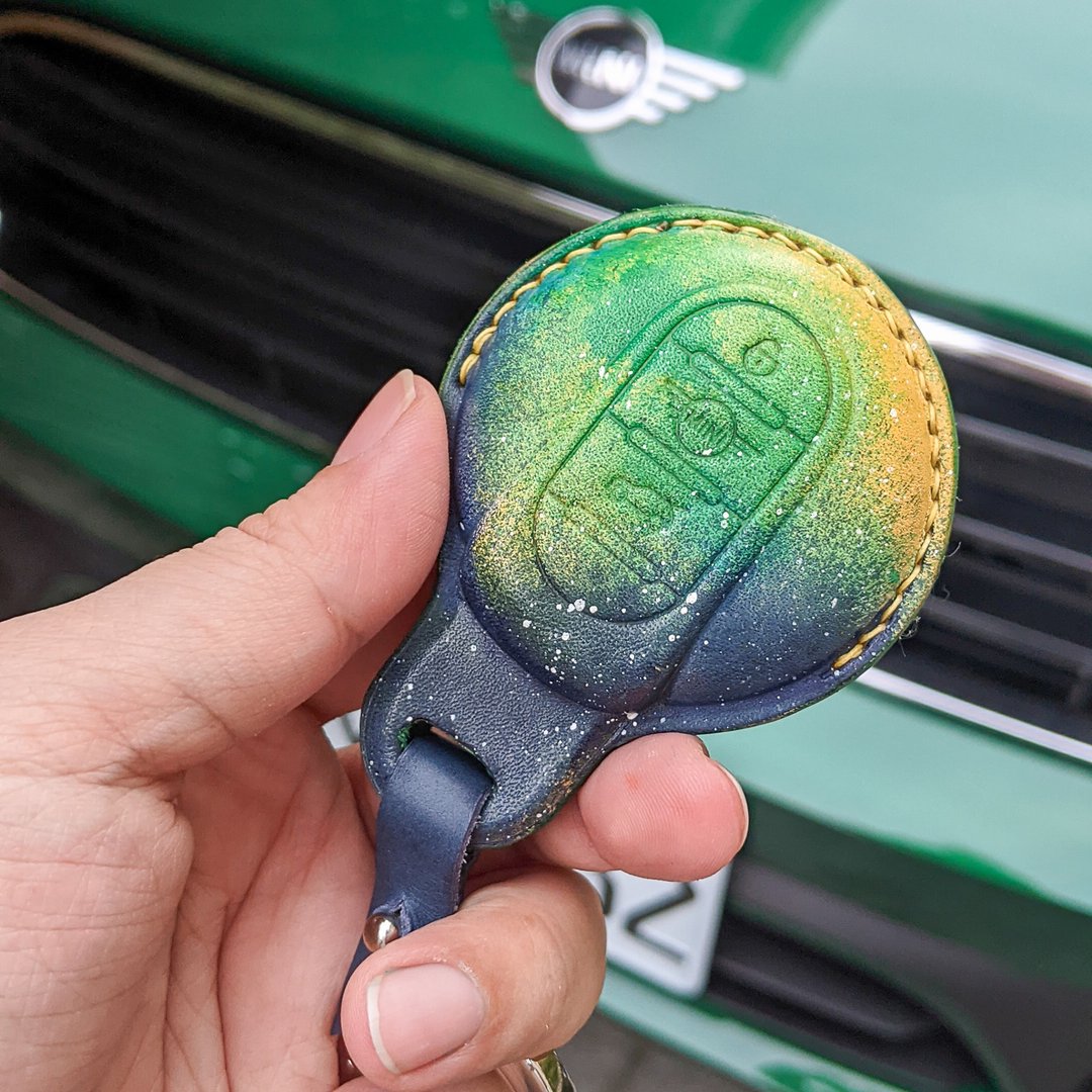 MINI Cooper Countryman F60 皮革汽车钥匙套 - 钥匙链/钥匙包 - 真皮 多色