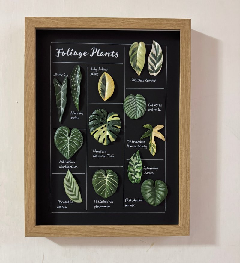 观叶植物皮革相框 - 墙贴/壁贴 - 真皮 