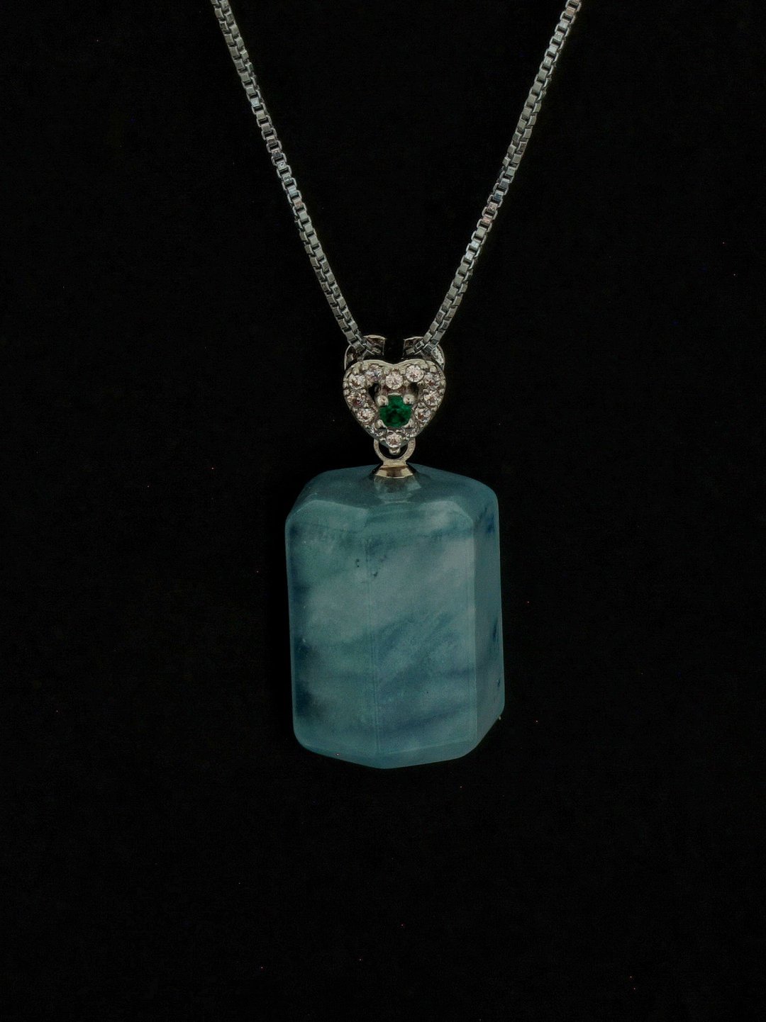 海蓝宝原石水晶颈链-4 (  Raw Aquamarine Crystal Necklace-4 ) - 项链 - 水晶 