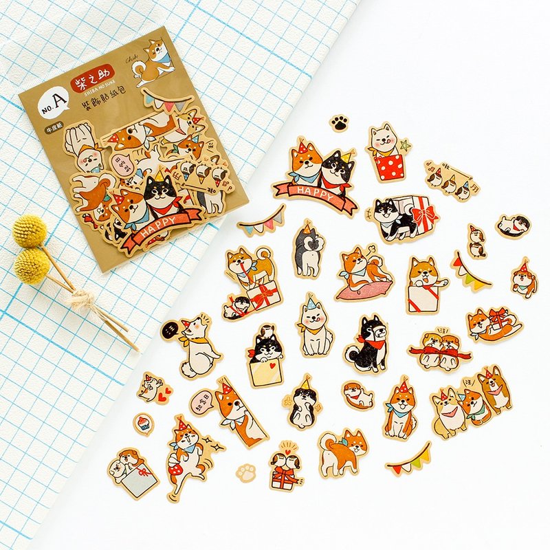 柴之助 / 贴纸包-牛皮纸A - 贴纸 - 纸 咖啡色