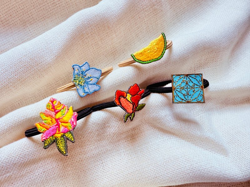 刺绣发圈 - 发饰 - 绣线 