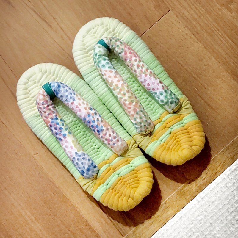 房间鞋清新绿色 - 室内拖鞋 - 棉．麻 多色