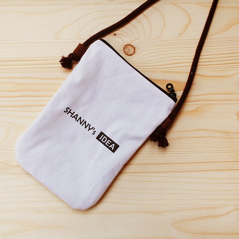 定制化|手机袋 - 侧背包/斜挎包 - 棉．麻 白色