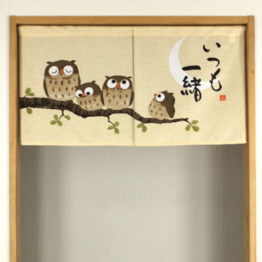 【预订】猫头鹰半月门帘 - 门帘/门牌 - 聚酯纤维 金色