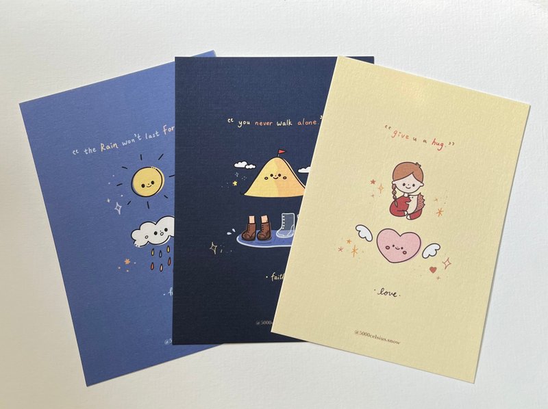 【信望爱系列】明信片 - 卡片/明信片 - 纸 蓝色