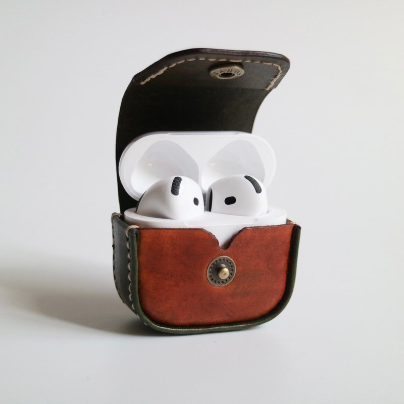 AirPods 4 皮革保护套 保护壳 收纳皮套 ----深焙乌龙 - 耳机收纳 - 真皮 绿色