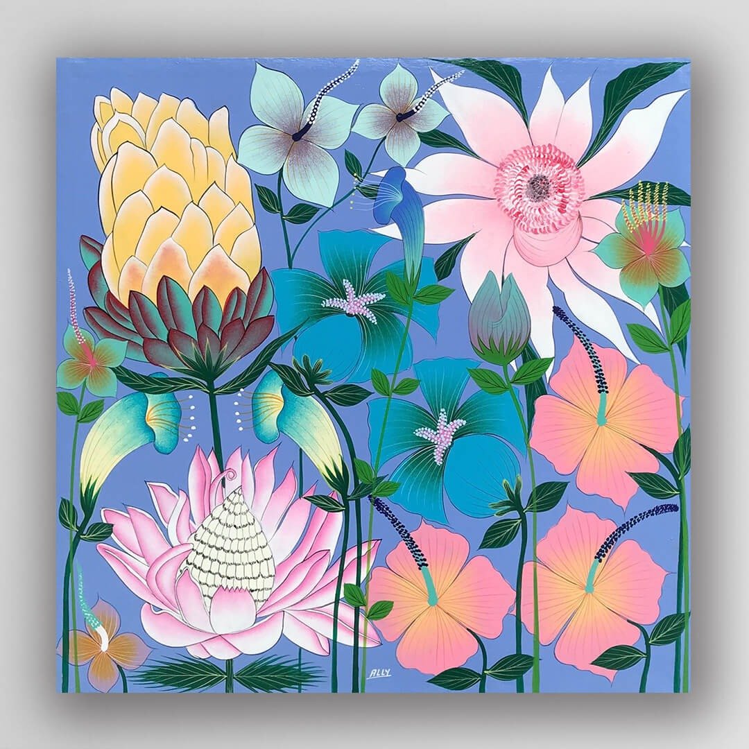 【U685 帝王花-Ally】非洲艺术空运来台/60x60cm - 海报/装饰画/版画 - 其他材质 