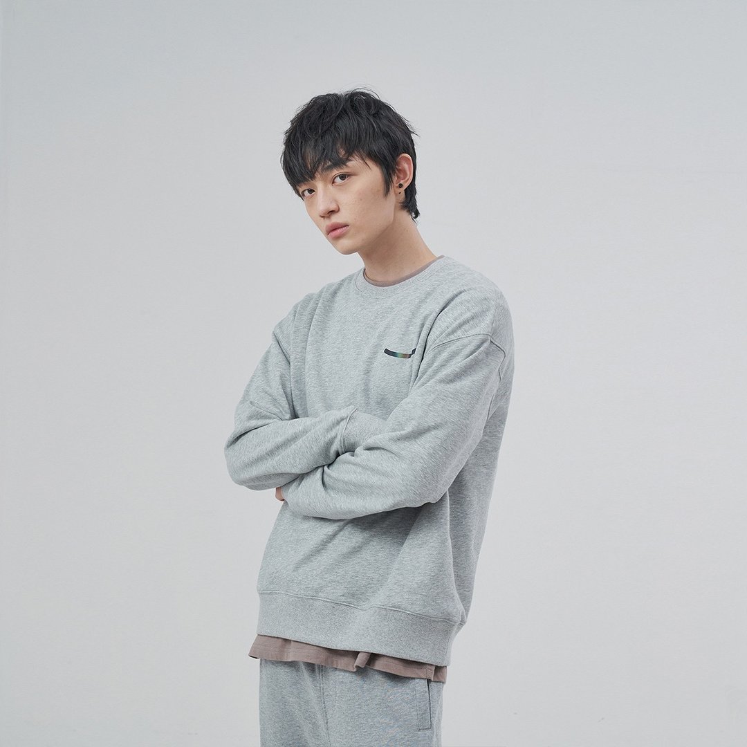 原创设计师款2021早秋炫彩反光印花圆领卫衣男套头外套 - 男装外套 - 棉 灰色